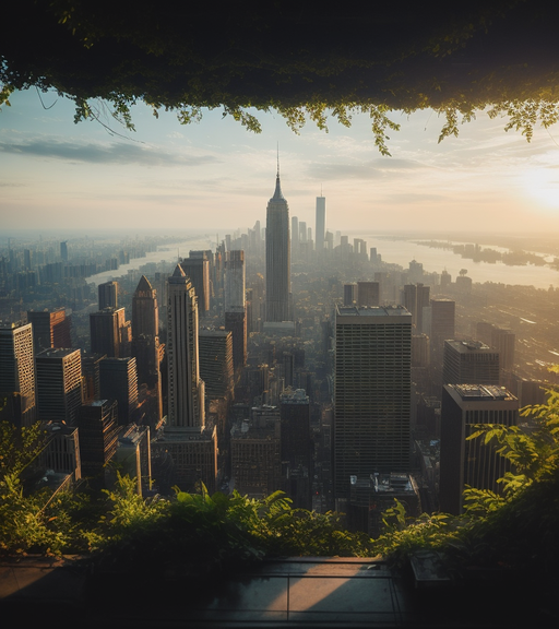 Nature overtaking a city, city - Free AI Photo Generator - starryai