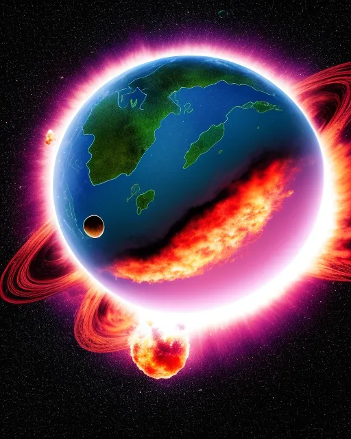 A planet blowing up - Free AI Photo Generator - starryai