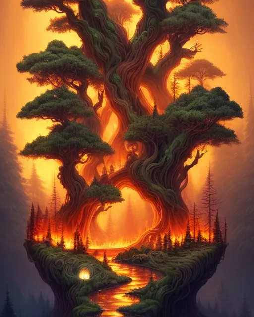 Magic Forest Fire A magical fire forest, theres air - Free AI Photo Generator - starryai