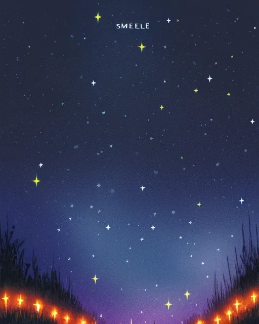 Fireflies, night sky, novel cover, SFX