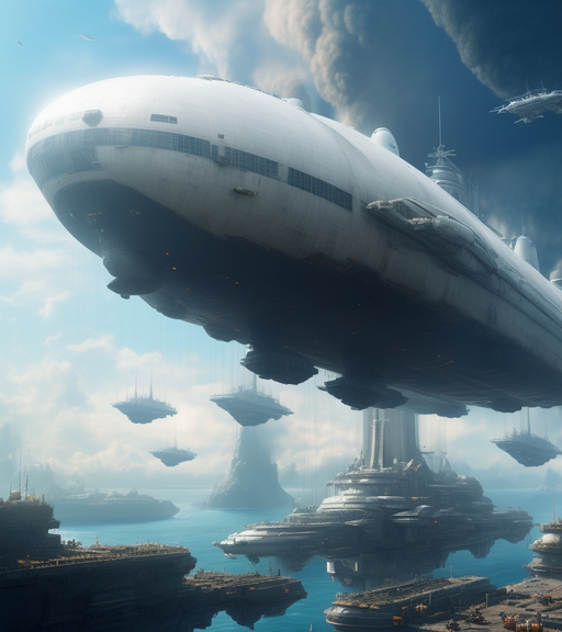 futuristic military airship