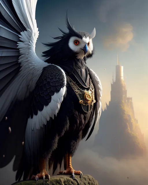 Fantasy giant owl creature - AI Photo Generator - starryai