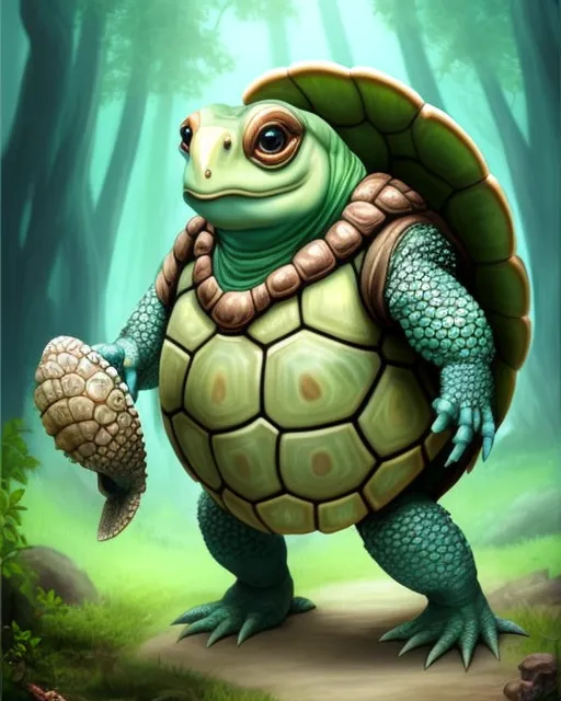 anthropomorphic humanoid turtle large - AI Photo Generator - starryai