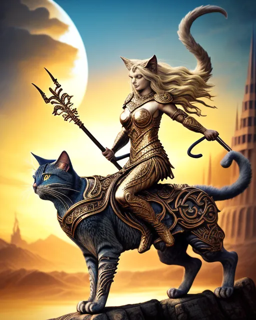 Freya Riding Wolf Norse Goddess Freya riding evil - Free AI Photo Generator - starryai