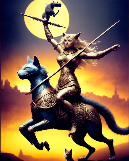 Freya Riding Wolf Norse Goddess Freya riding evil - Free AI Photo Generator - starryai