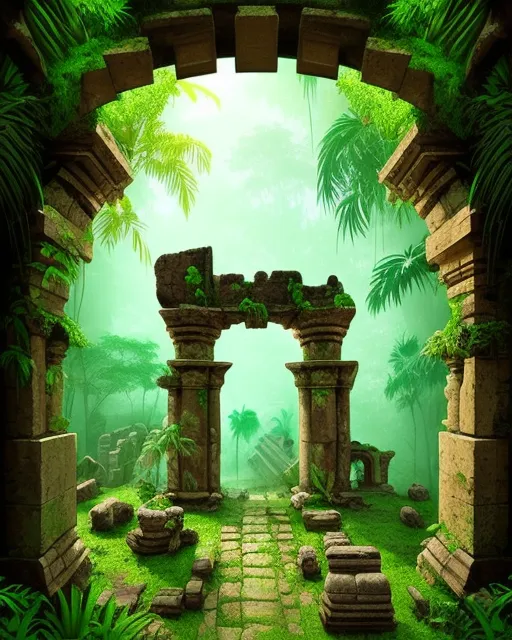 fantasy temple ruins