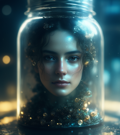 A bioluminescent mushroom inside - Free AI Photo Generator - starryai