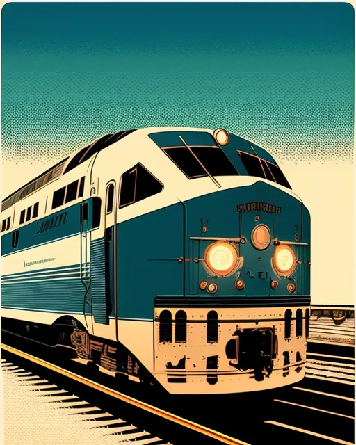 The Soul of Amtrak, johan grenier, hyper detailed, dan mumford, kilian eng, hyperrealism, art deco