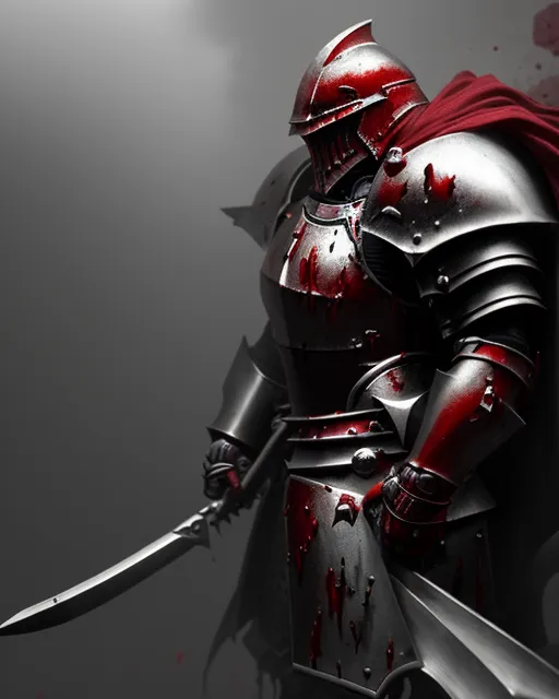 A very bulky armored blood knight - Free AI Photo Generator - starryai