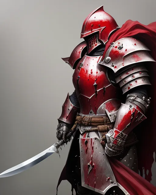 A very bulky armored blood knight - Free AI Photo Generator - starryai