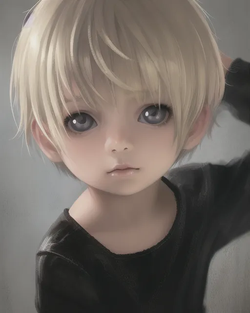 Child,  dirty blonde hair,  silver eyes,  short hair,  realistic,  realism, 