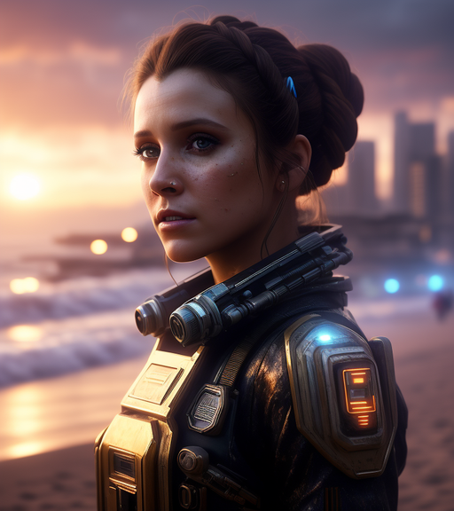 Cyberpunk Princess Leia - AI Photo Generator - starryai