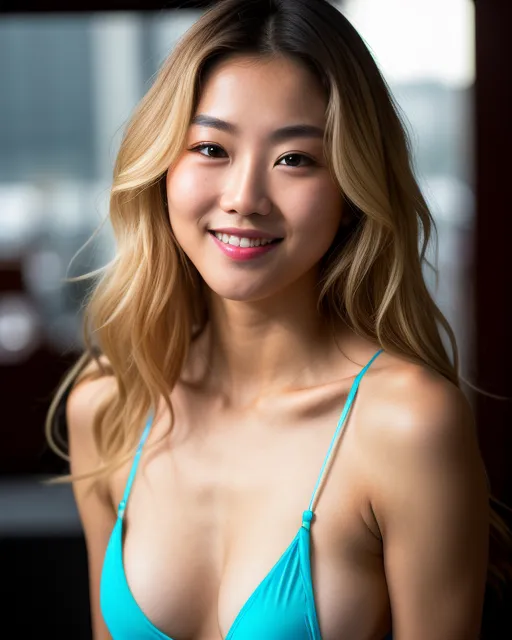 Korean godness bikini, big chest, best - AI Photo Generator - starryai