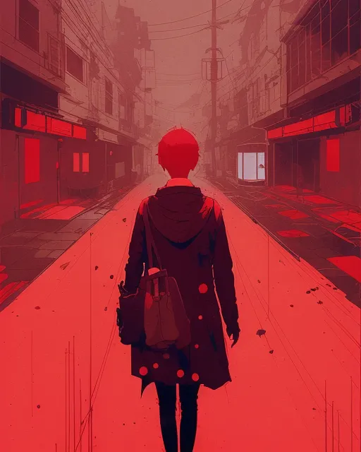 Life decisions made wrong to bring me to a path of dismay and depression weakness and infallible sadness, ambient scarlet red lights,  print, hyperdimensional, art by akihiko yoshida, light, emboss, by ismail inceoglu, magazine, thick, breathtaking,  by Victto Ngai, by annibale carracci, nano