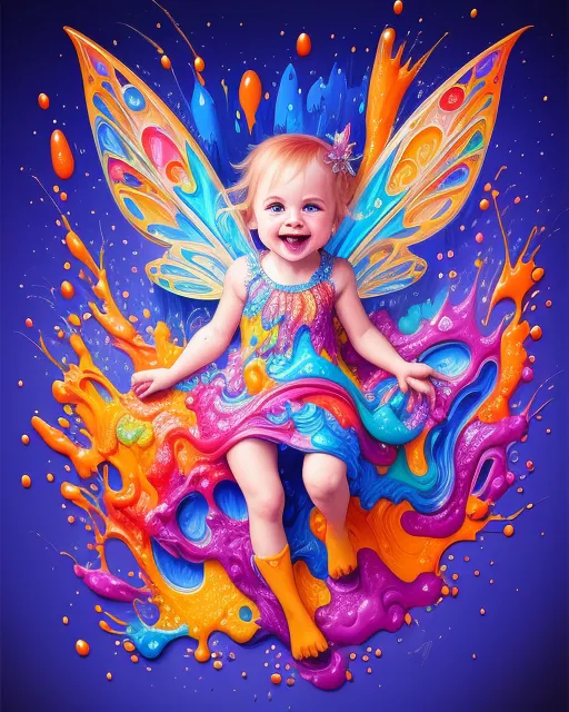 Fairy a Splash colour, v.II. - Free AI Photo Generator - starryai