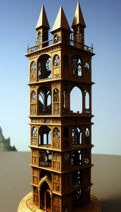 flying gothic steampunk fantasy magical wizard tower, towering impossible architecture