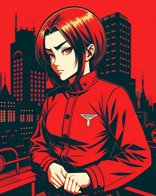 Manga style cartoon character "Don't mistake my kindness for weakness", kilian eng, digital painting