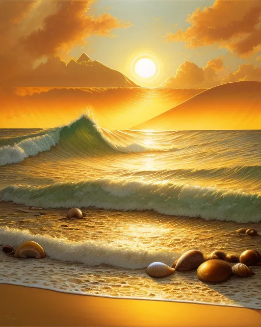 Golden shore Ruben - Free AI Photo Generator - starryai