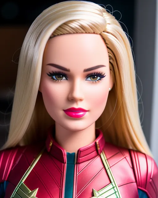 Captain Marvel as a Barbie doll AI Photo Generator starryai