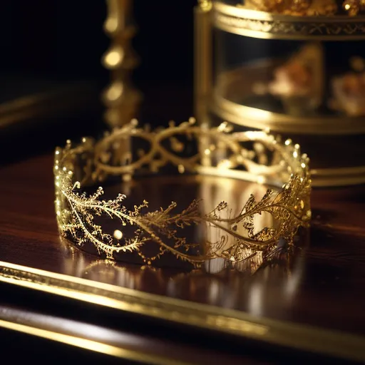 Glass tiara, Dark, Vintage, Art Nouveau. Alexander Jansson, Arthur Rackham, Mark Ryden. Octane Render, 3D, UHD, High Quality, Cinematic Character Render. Insanely Detailed Close Up Portrait, tiara made of gears, , beautiful, complex, crepuscule, dendritic, hyperdetailed, diffuse, intricate, infinity, meticulous, elaborate, entangled, ouroboros, parallax