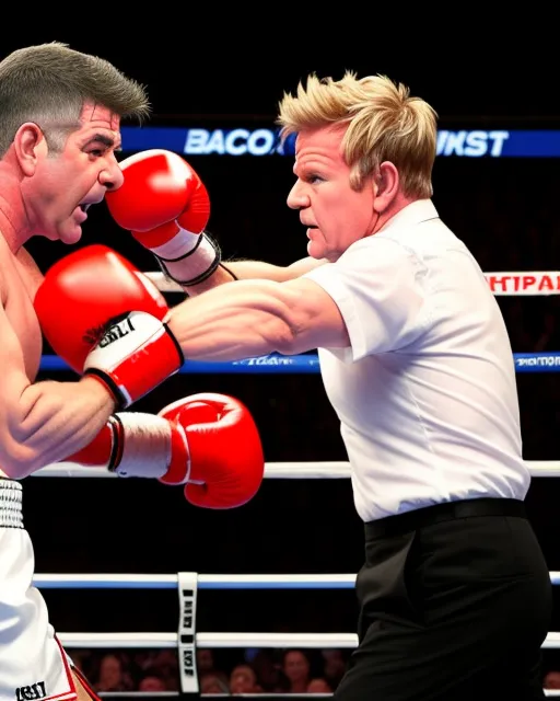 Boxing Gordon Simon Cowell Gordon Ramsay boxing - Free AI Photo Generator - starryai