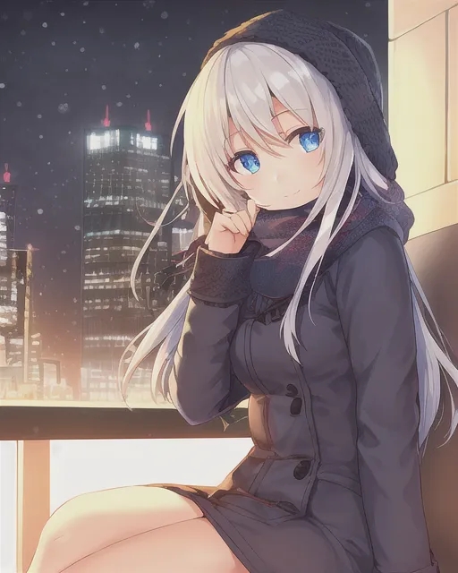 A lovely girl sitting next you on - Free AI Photo Generator - starryai