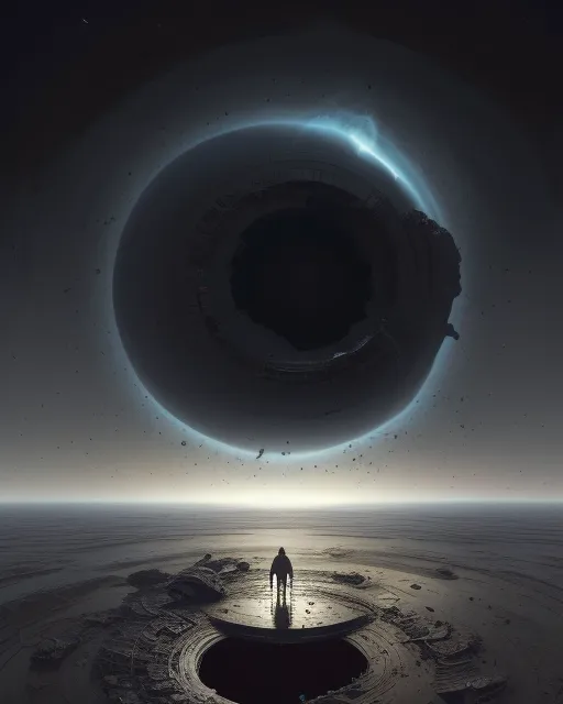 A black hole eats earth, digital - Free AI Photo Generator - starryai