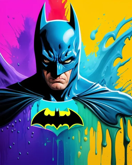 a liquid paint batman, splash 8k - Free AI Photo Generator - starryai