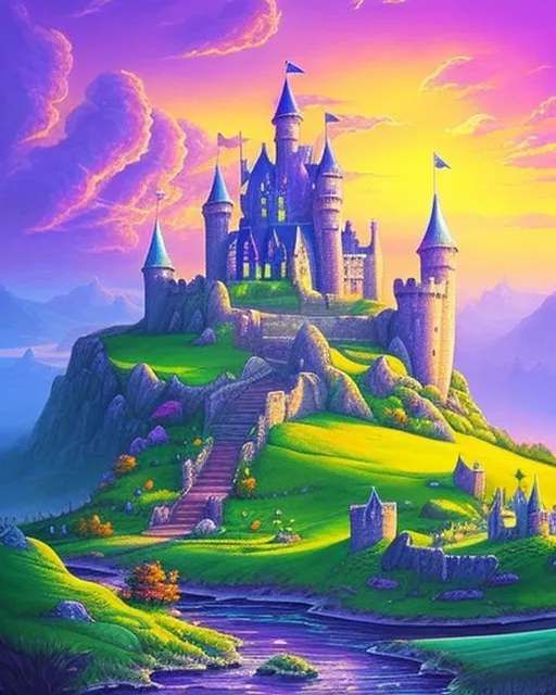 castle on hill - Free AI Photo Generator - starryai