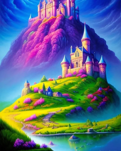 castle on hill - Free AI Photo Generator - starryai