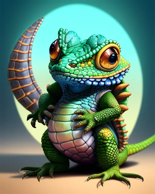 Chubby lizard free ai photo generator starryai