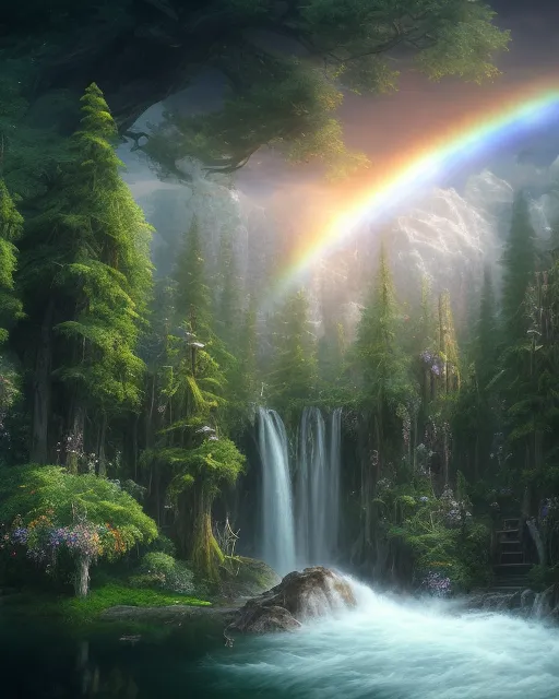 Shooting stars waterfalls a cube, - Free AI Photo Generator - starryai