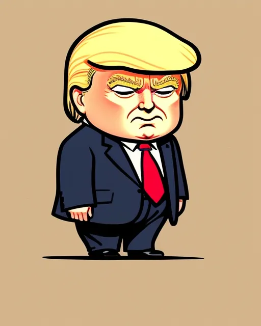 Donald Trump chibified, trending on artstation, akihito yoshida, storybook illustration