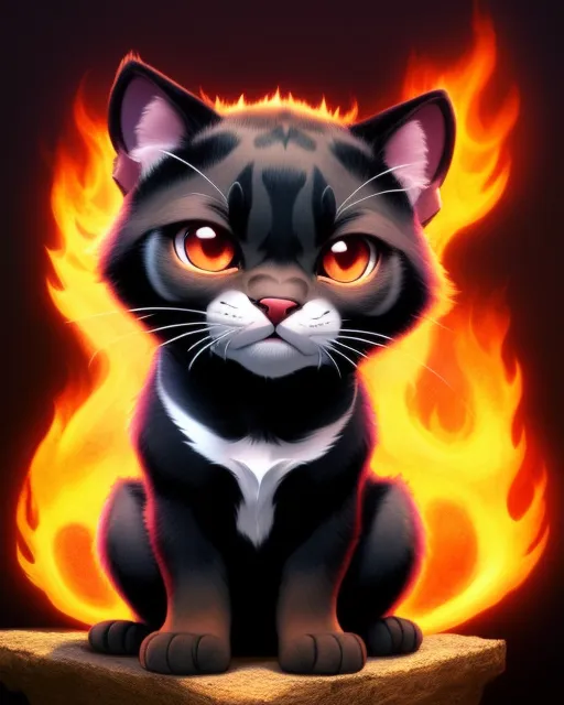 AI Art Generator: Warrior Cats Firestar Design