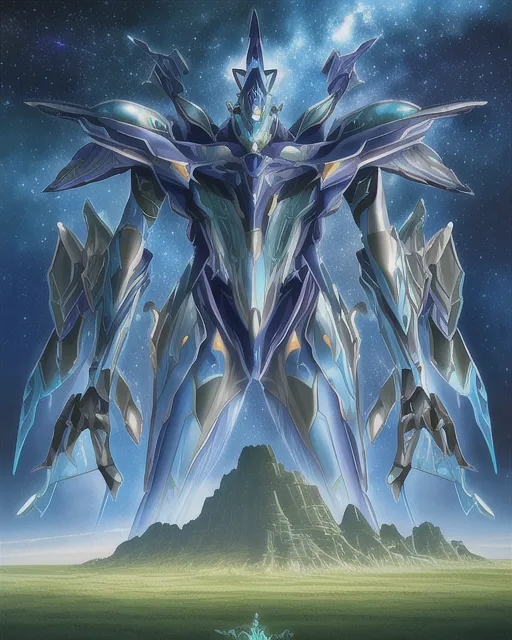 Geometric mech ready battle, - Free AI Photo Generator - starryai