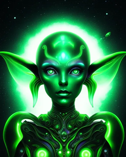 Beautiful female alien - Free AI Photo Generator - starryai