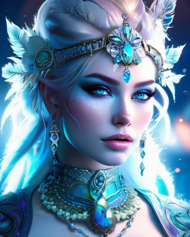 Frozen illuminated Goddess - AI Photo Generator - starryai