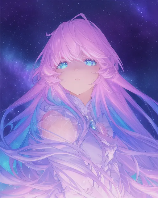 shonen, Starry Hazy Sky Pink Blue - Free AI Photo Generator - starryai