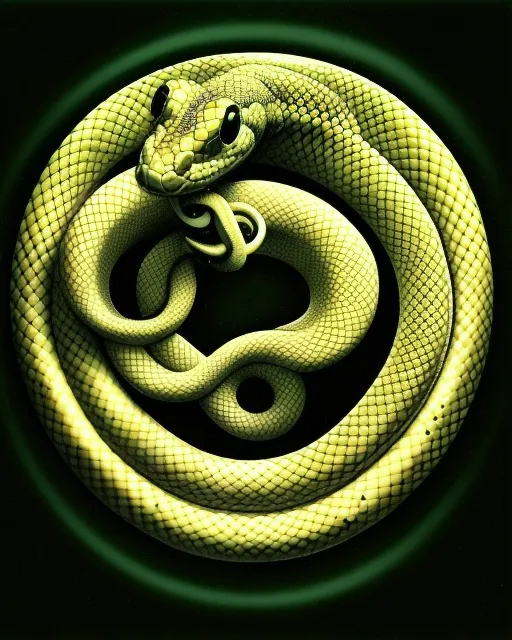 A surrealistic snake, ouroboros