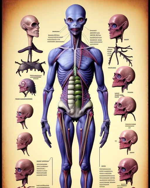 Detailed Anatomy Alien - Free AI Photo Generator - starryai