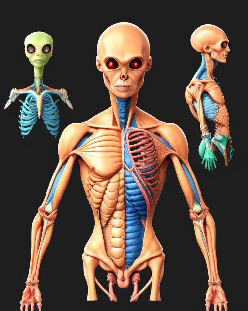 Detailed Anatomy Alien - Free AI Photo Generator - starryai