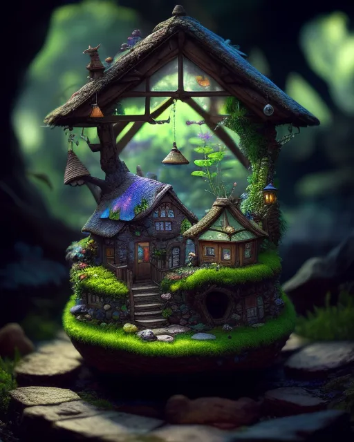 A fairy Forest colorful glowing 3d on - AI Photo Generator - starryai