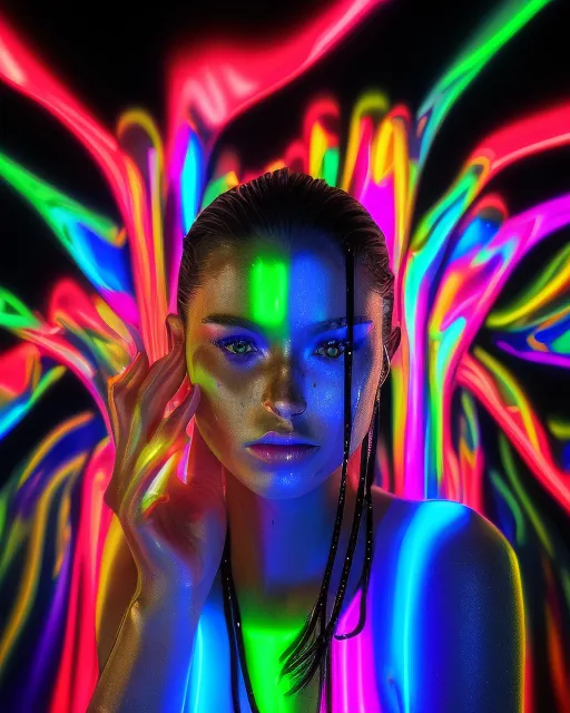 liquid neon rainbow, prismatic - Free AI Photo Generator - starryai