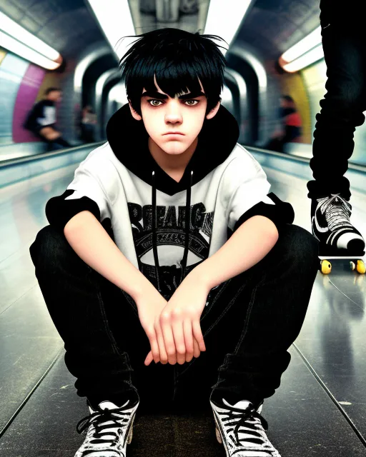 Emo Teenager Skateboard Ai Photo Generator Starryai 5368