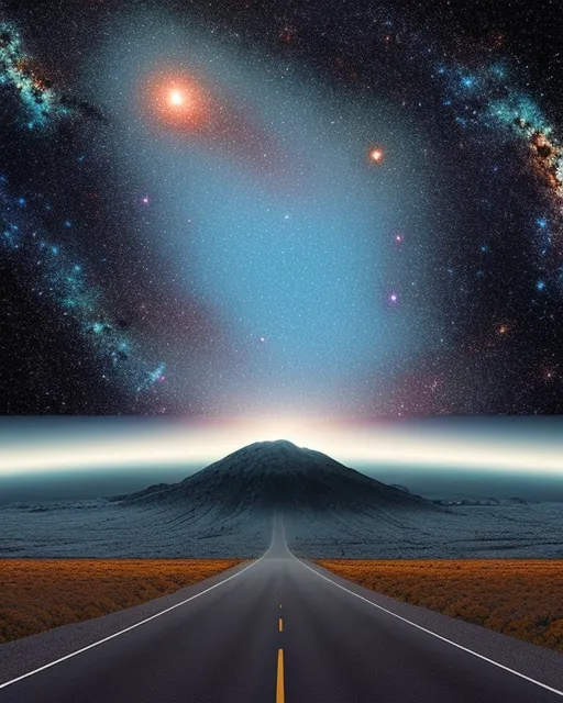 road black hole, beautiful sky, - Free AI Photo Generator - starryai