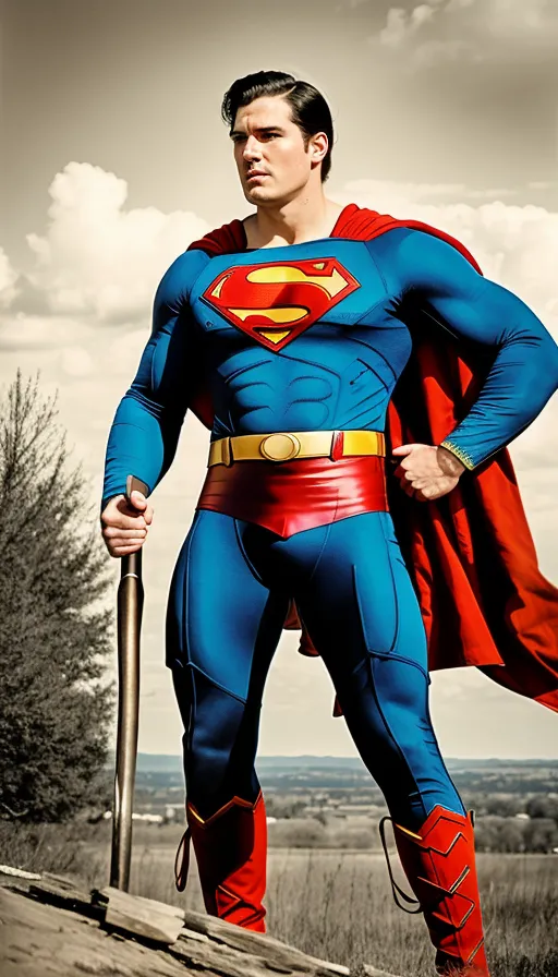 Superman, American civil war era, photo, realistic, photorealistic, 4k, civil war reenactment , olde time superhero 