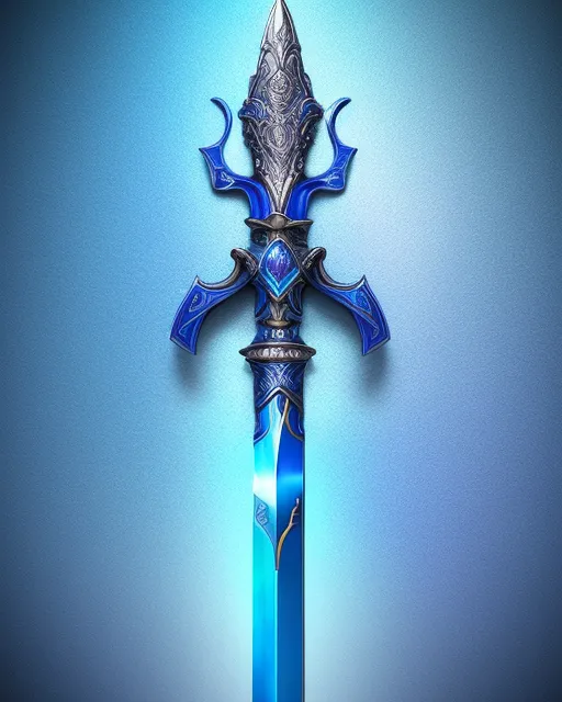 Magic blue sword, sword is in a stone, wolf on top, magical rainbow colored background, leaves, smalle at the handle, the sword shines at the moonlight, 4k, hyper realistic, hydra, 3D model, hyper detailed, deviantart, photorealistic, intricate background, digital illustration, ultra hd, asymmetrical 