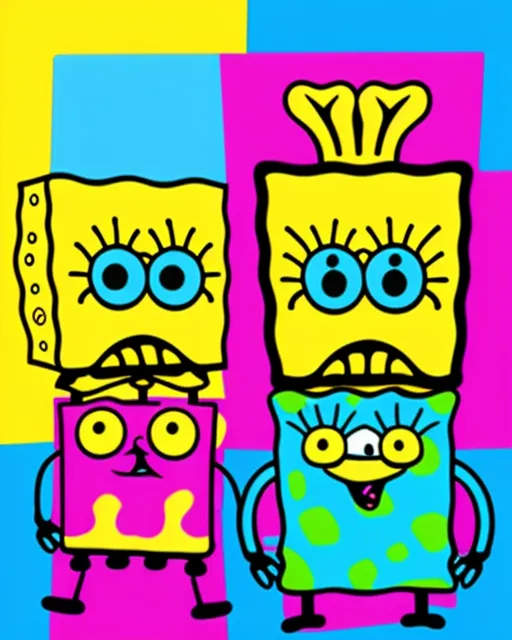 Spongebob Abstract SpongeBob Patrick. Abstract art. - Free AI Photo Generator - starryai