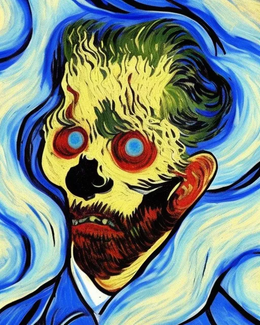 Spirit of Halloween with the screamer ghoul face of van gogh