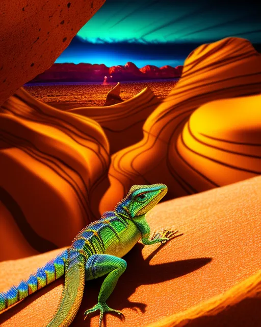 Hyper realism Lizard psychedelic - Free AI Photo Generator - starryai